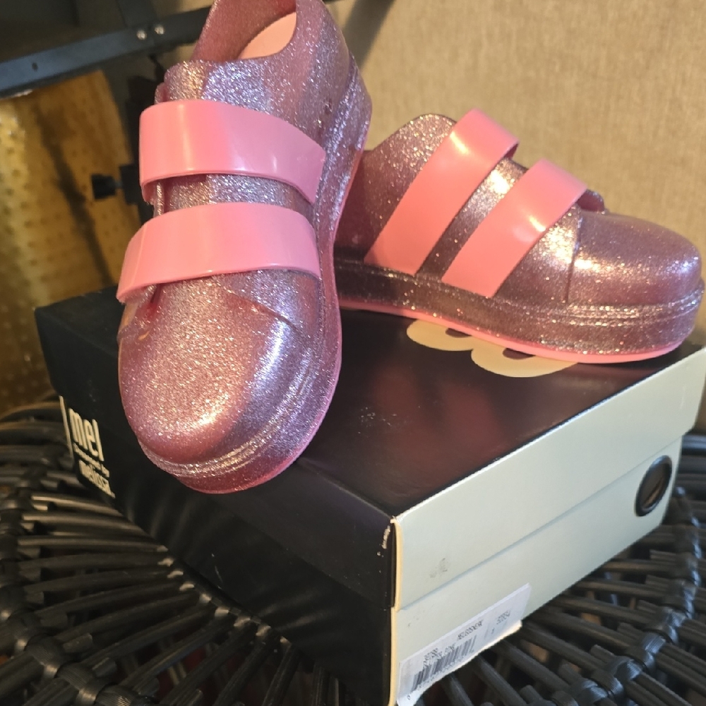 Mini Melissa Sparkly Pink Kids Sneakers